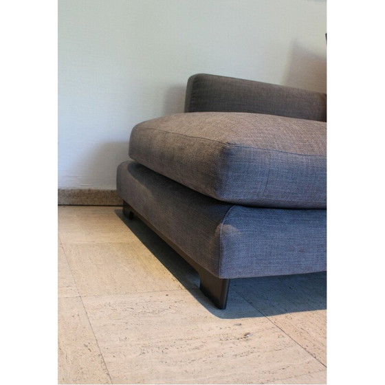 Image 1 of Vintage Lazy Time 2-seater sofa in solid birch and black lacquered metal for Camerich