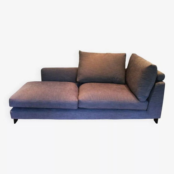 Image 1 of Vintage Lazy Time 2-seater sofa in solid birch and black lacquered metal for Camerich