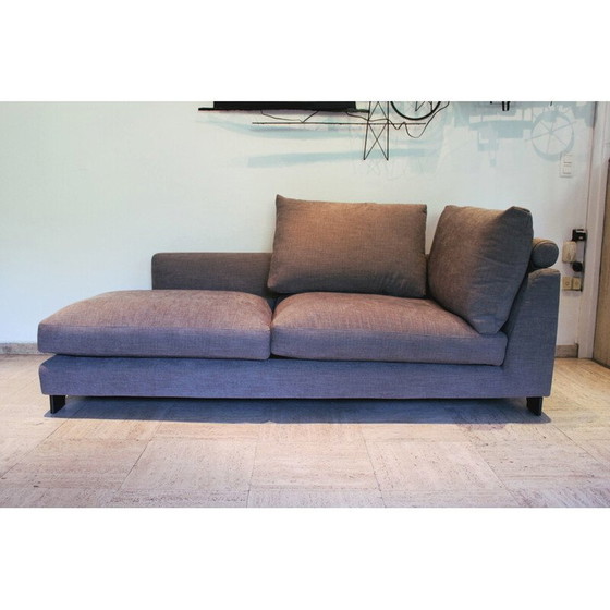 Image 1 of Vintage Lazy Time 2-seater sofa in solid birch and black lacquered metal for Camerich