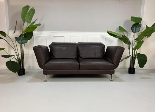 Brühl Moule Designer Sofa Leather Brown Couch