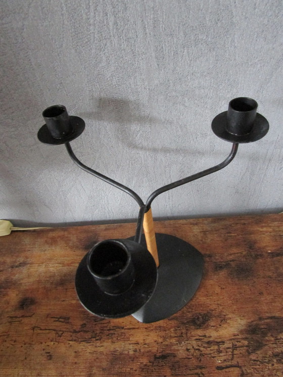 Image 1 of Beautiful Years 50/60 Candlestick Mer 3 Arms And Cane Crafted Stem.