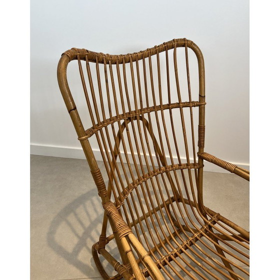 Image 1 of Pair of design rattan armchairs. French work. Circa 1950