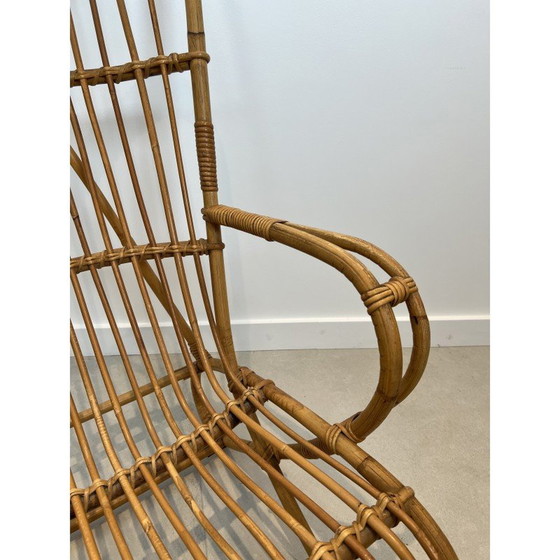 Image 1 of Pair of design rattan armchairs. French work. Circa 1950