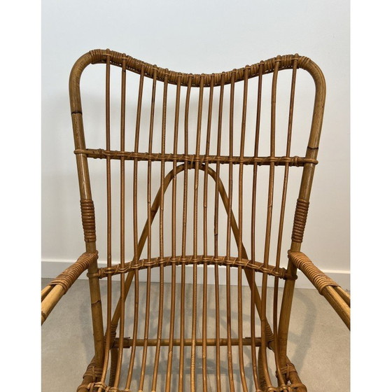 Image 1 of Pair of design rattan armchairs. French work. Circa 1950