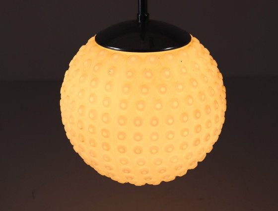 Image 1 of Lampada da soffitto in vetro opalino Bubble Space Age di Rolf Krüger per Staff, Germania, anni '70