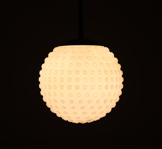 Image 1 of Lampada da soffitto in vetro opalino Bubble Space Age di Rolf Krüger per Staff, Germania, anni '70