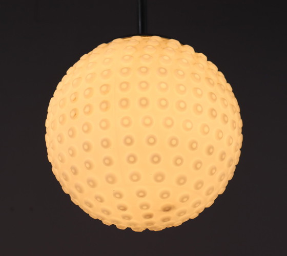 Image 1 of Lampada da soffitto in vetro opalino Bubble Space Age di Rolf Krüger per Staff, Germania, anni '70