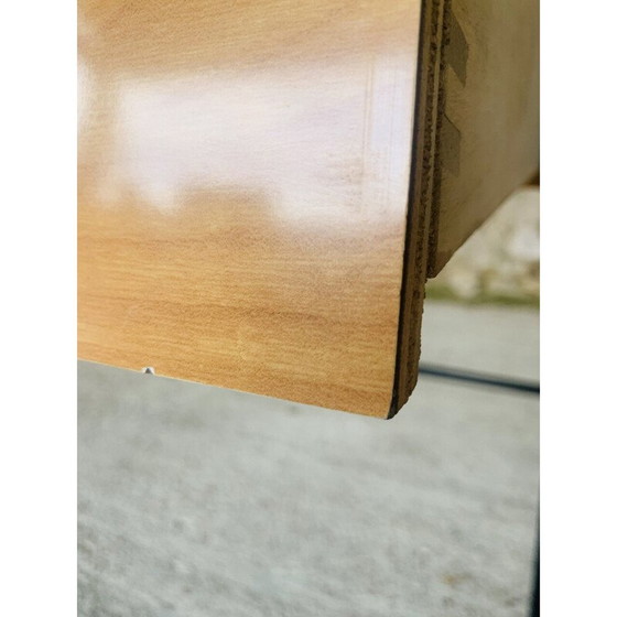 Image 1 of Vintage metal and black formica desk with 2 drawers, 1960