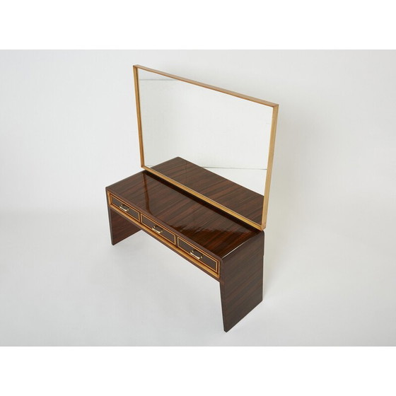 Image 1 of Vintage sycamore rosewood and brass dressing table by Paolo Buffa, 1940