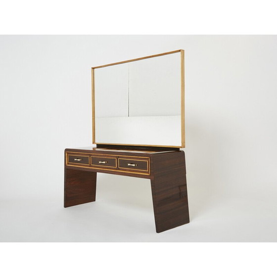 Image 1 of Vintage sycamore rosewood and brass dressing table by Paolo Buffa, 1940