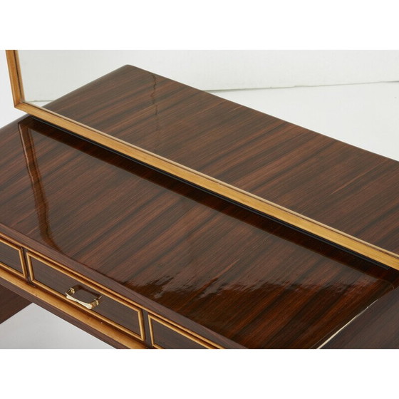 Image 1 of Vintage sycamore rosewood and brass dressing table by Paolo Buffa, 1940