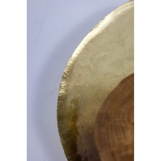 Image 1 of Pair of vintage “Martincourt” wall lamp in wood lace and patinated brass