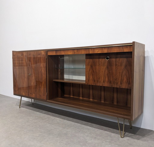 Varnished Burr Walnut Sideboard