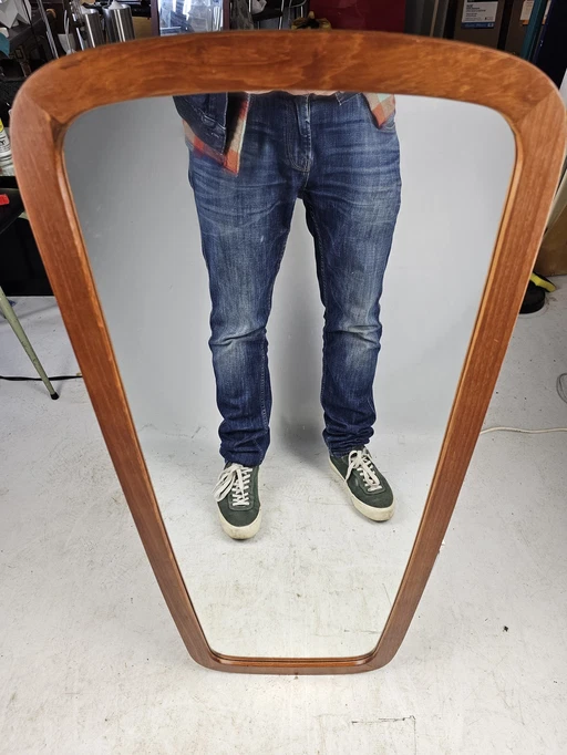 Teak Mirror Danish Organic Shape Minimalist