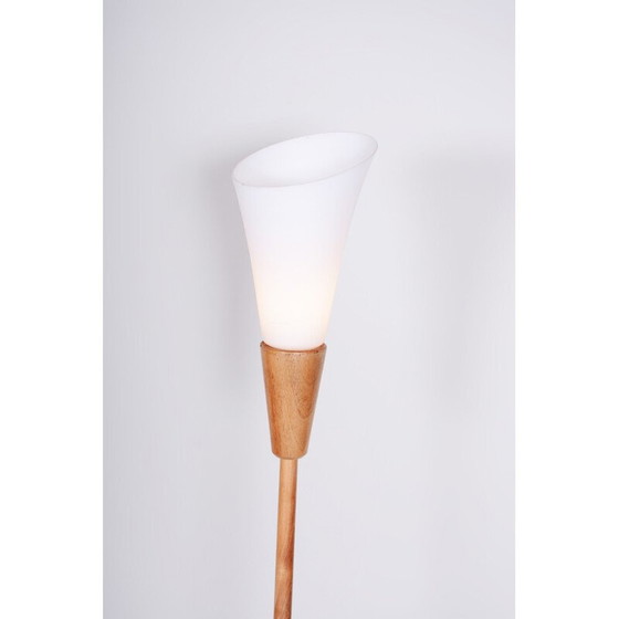 Image 1 of Vintage ash wood floor lamp for Úluv, Czechoslovakia 1960