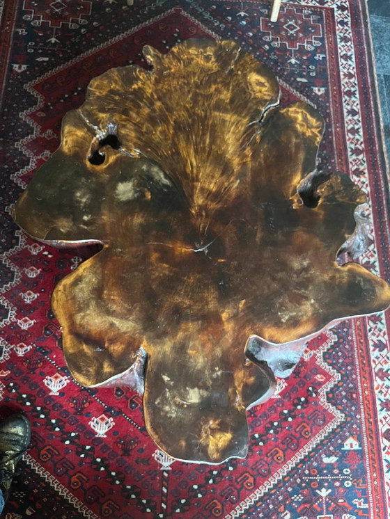 Image 1 of 1970s brutalist coffee table. Tree trunk