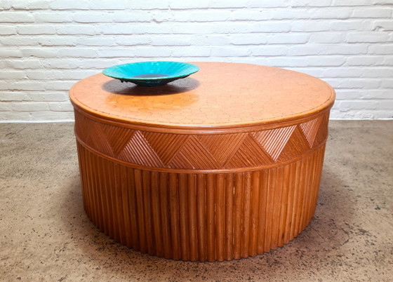 Image 1 of Mcguire Wheat Sheaf Coffee Table, 1970S