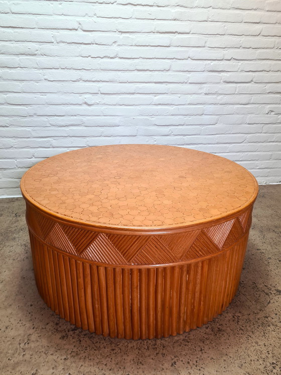 Image 1 of Mcguire Wheat Sheaf Coffee Table, 1970S