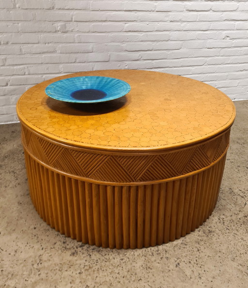 Mcguire Wheat Sheaf Coffee Table, 1970S