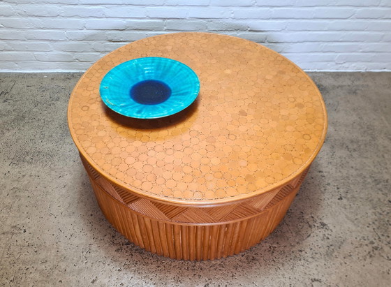 Image 1 of Mcguire Wheat Sheaf Coffee Table, 1970S