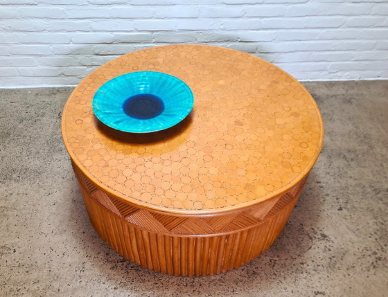 Image 1 of Mcguire Wheat Sheaf Coffee Table, 1970S