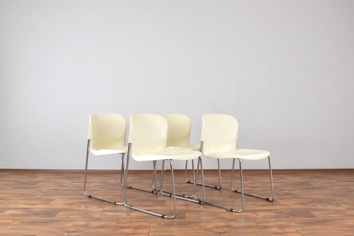 Sm400K White Swing Chair By Gerd Lange For Drabert, Set Of 4, 1980S