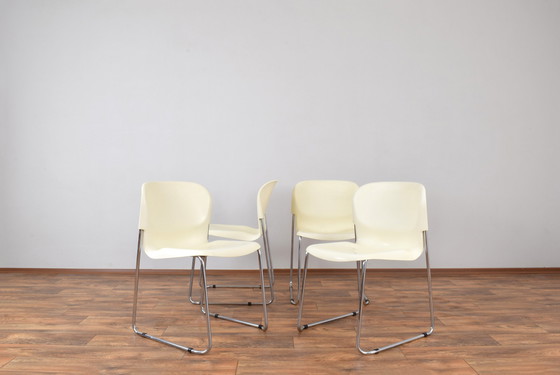 Image 1 of Sm400K White Swing Chair By Gerd Lange For Drabert, Set Of 4, 1980S