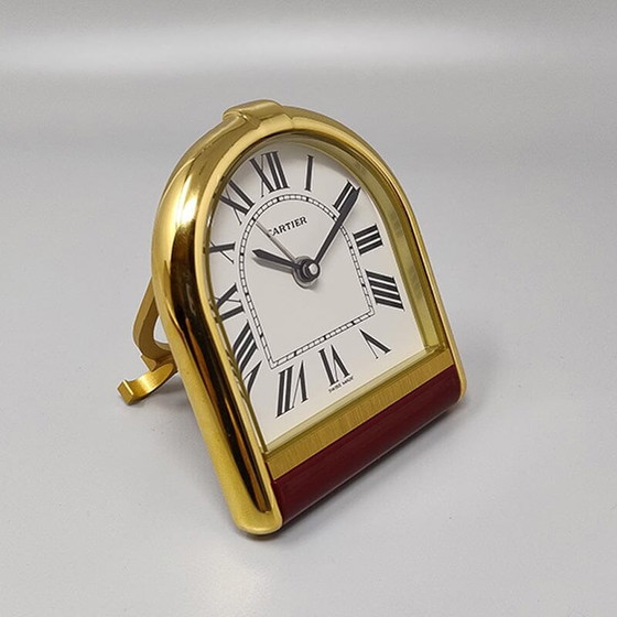 Image 1 of 1980s Gorgeous Cartier Romane Alarm Clock Pendulette. Made in Swiss