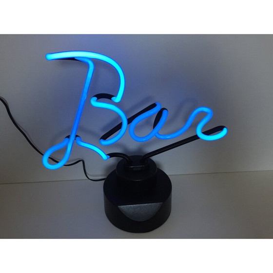 Image 1 of Vintage Art Modern light sign to place blue neon