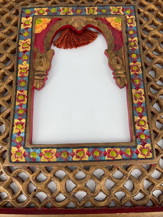 Image 1 of Jharokha Rajasthani Wood Vintage Wall Frame Traditional Wall Decor India Asia