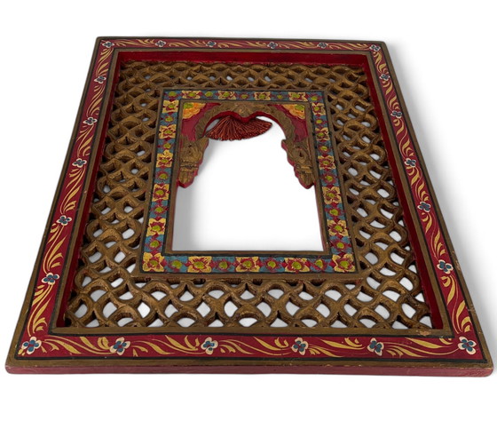 Image 1 of Jharokha Rajasthani Wood Vintage Wall Frame Traditional Wall Decor India Asia