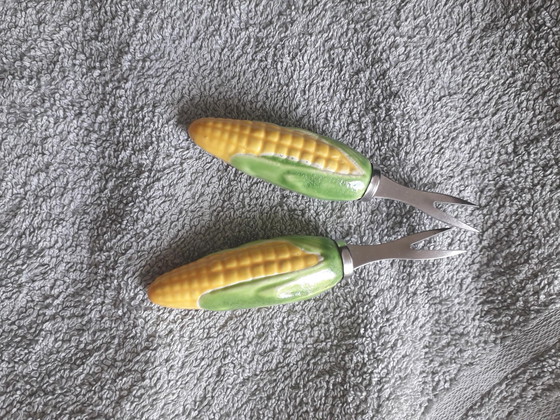 Image 1 of Bordallo Pinheiro corn cob dishes and holders