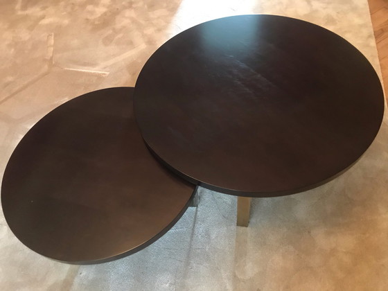 Image 1 of 2x beautiful round black side tables