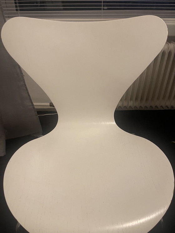 Image 1 of 8x Fritz Hansen Series 7 Butterfly Chair White Lacquered