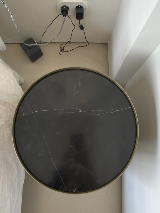 Image 1 of Round Coffee Table Gold Frame And Black Marble - Robust