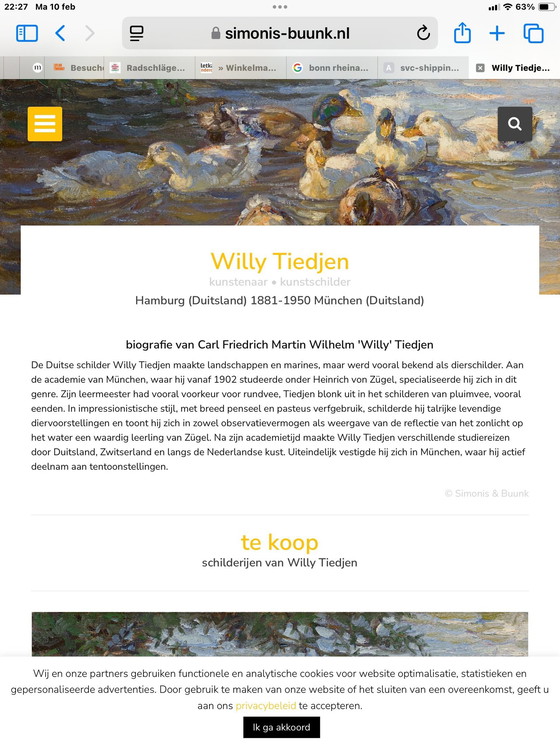 Image 1 of Willy Tiedjen Dipinto ad olio Anatre