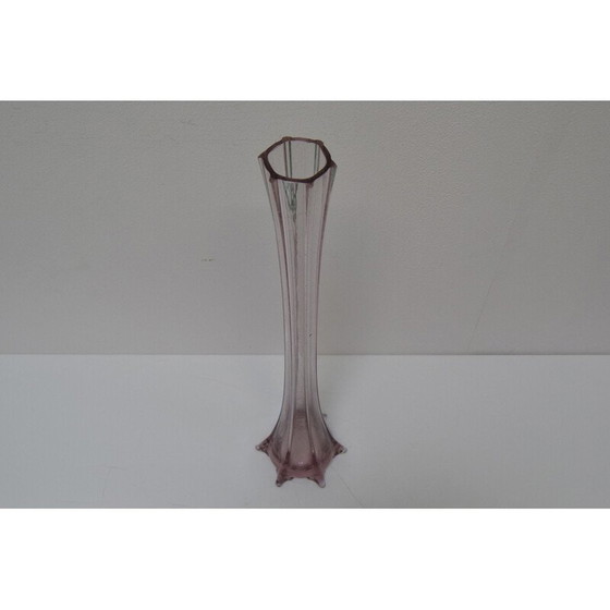 Image 1 of Vintage Art Czech glass vase by Glasswork Novy Bor, 1950s