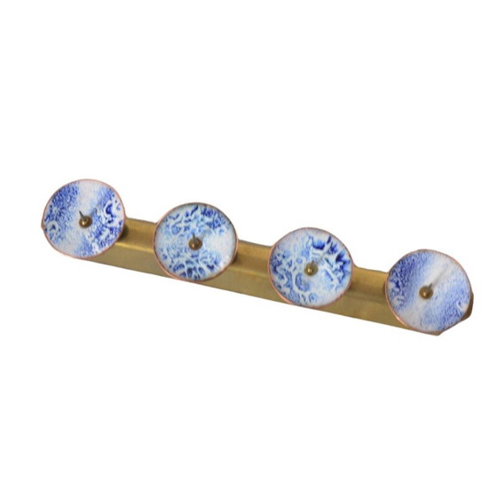 Image 1 of Vintage enameled brass candlestick for Expertic, Germany 1950