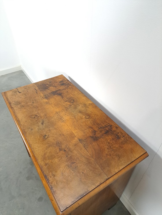 Image 1 of Old burr walnut veneer chest of drawers