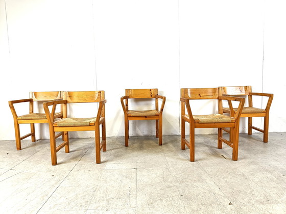 Image 1 of Vintage scandinavian pine wood dining chairs, 1960s by GM Mobler