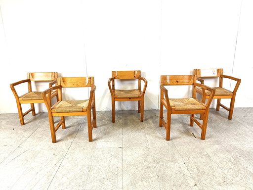 Chaises de salle à manger vintage en pin scandinave, 1960 par GM Mobler