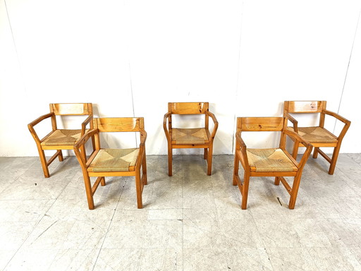 Chaises de salle à manger vintage en pin scandinave, 1960 par GM Mobler
