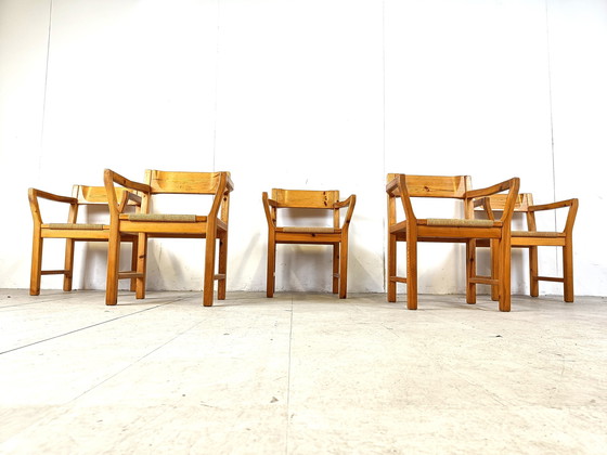 Image 1 of Vintage scandinavian pine wood dining chairs, 1960s by GM Mobler