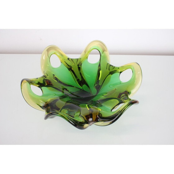 Image 1 of Vintage art glass bowl by Josef Hospodka, Czechoslovakia 1960s