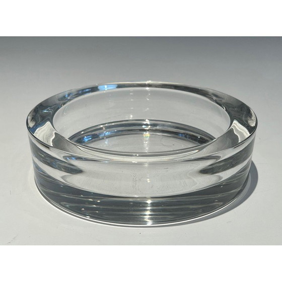 Image 1 of Vintage glass pocket tray resting on a chrome base