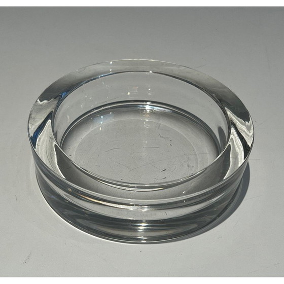 Image 1 of Vintage glass pocket tray resting on a chrome base