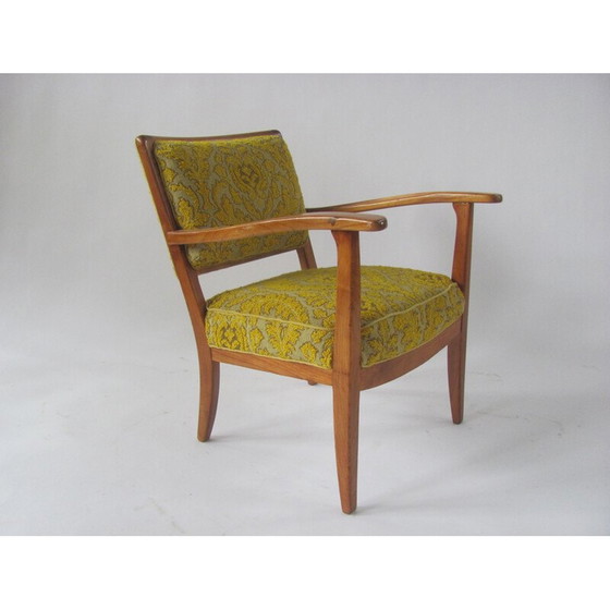 Image 1 of Vintage lady's armchair in yellow, Czechoslovakia 1940