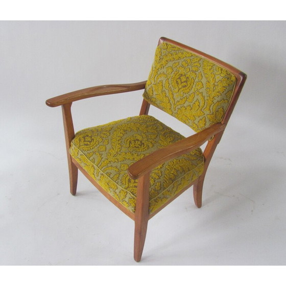 Image 1 of Vintage lady's armchair in yellow, Czechoslovakia 1940