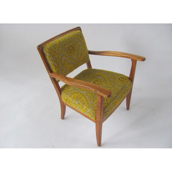 Image 1 of Vintage lady's armchair in yellow, Czechoslovakia 1940