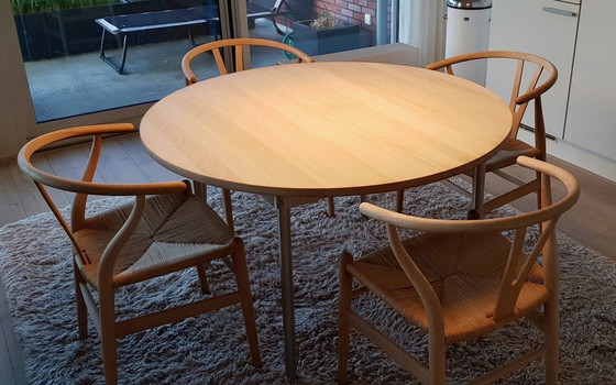 Image 1 of Carl Hansen Dining Table + Chairs (Ch388 + Ch24)